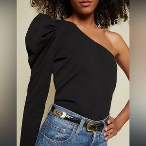 Black one shoulder top medium